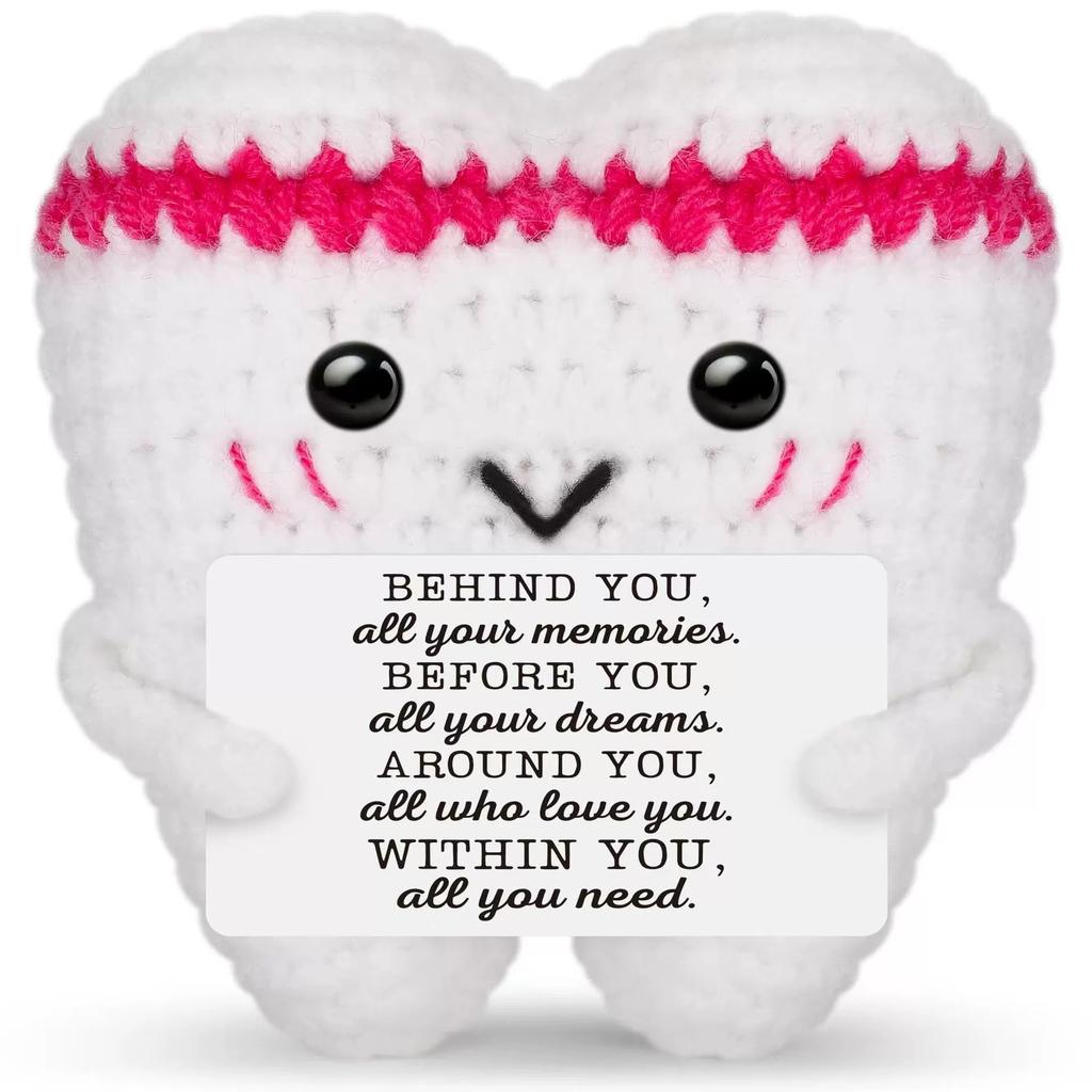 Positive Energy Potato Pocket Hug Handmade AnimalCrochet Mini Doll Funny Wool Gift for Friends or Lover Emotional Support Plant