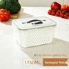 Japanese Double-Layer Food Storage Box with Draining and Fresh-Keeping Function for Refrigerator and Freezer Use.