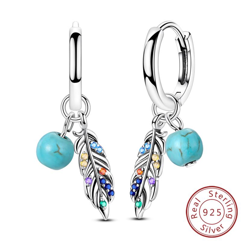 925 Silver Earrings Starry Pearl Devil Eye Simple Drop Stud Hoop Earrings for Women Girl Fashion Jewery Accessories