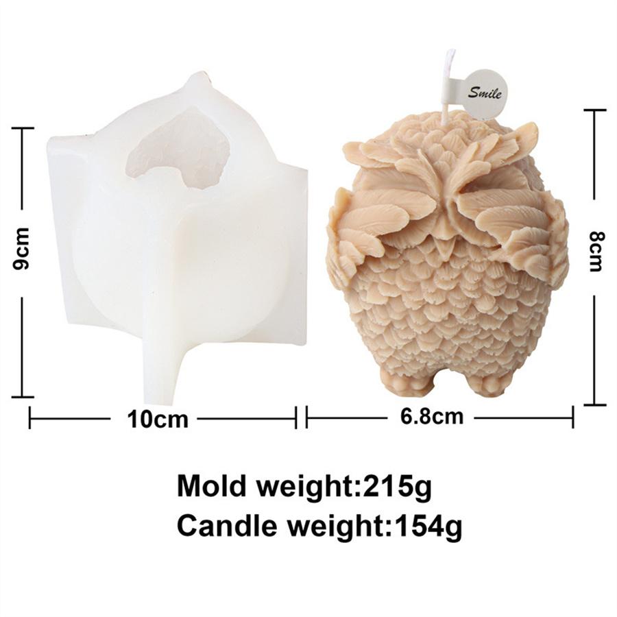 3D Cartoon Eule Silikonform DIY Niedliches Tier Duftkerzenform Gips Handwerksdekoration Seife Eiswürfel Backform