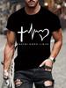 New Summer Round Neck Short Sleeve T-shirt for Men Christian Faith Cross Graphic Fshion T Shirts Short Sleeve Tee Tops
