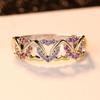 Two-Tone Heart-Shaped Zircon Ring - Women's Light Luxury Fashion Design