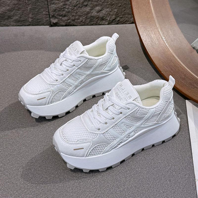 

Sports and leisure heightening dad shoes women s breathable mesh Forrest Gump shoes 2025 new popular thick-soled inner heightening mesh shoes 40
