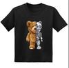 Hot Sale Teddy Bear Print  Childrens Clothing Tshirt Clothing Summer Casual Funny  Boys Baby Girls Tshirt Clothes Kids