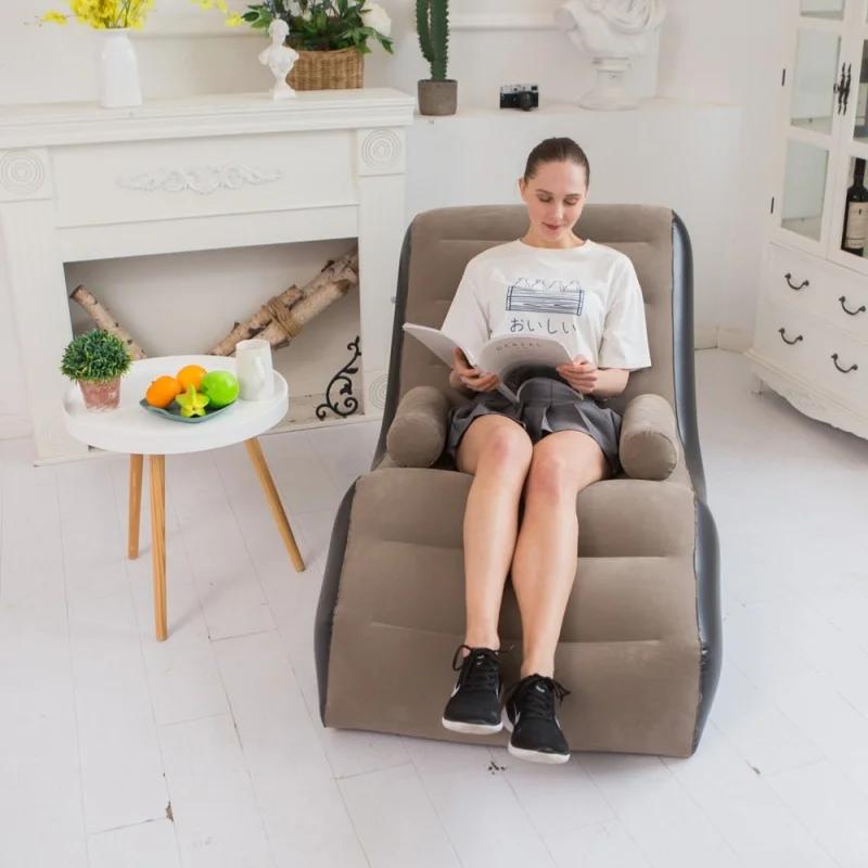 New Inflatable Lazy Sofa Fashionable Comfortable Lunch Break Recliner Indoor Foldable Bed Leisure Air Stool Furniture