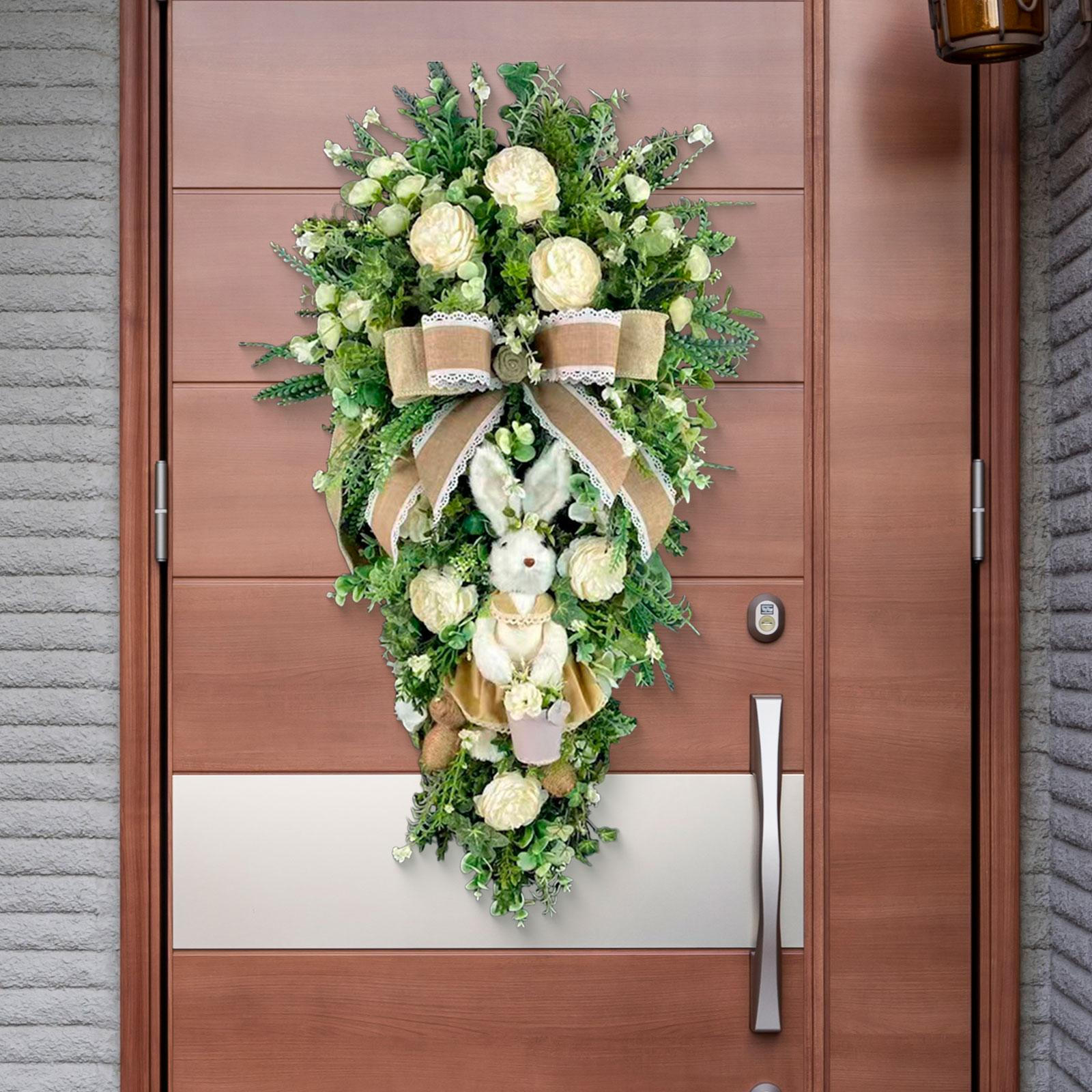 

Пасхальный венок в виде капли, искусственные подвесные поделки, украшение на входную дверь для каминной полки White Flowers