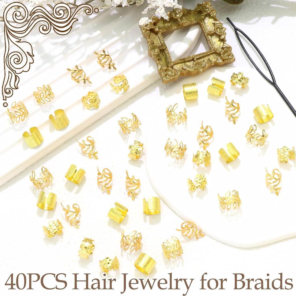 40-Piece Dreadlock Hair Ring Set for Europe and America