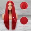 MISS WIG Long Red Wig Straight Middlepart Cosplay Wig For Girls Sally Red Dress Up Wig For Party Wig For  Halloween Wig For Christmas Wig