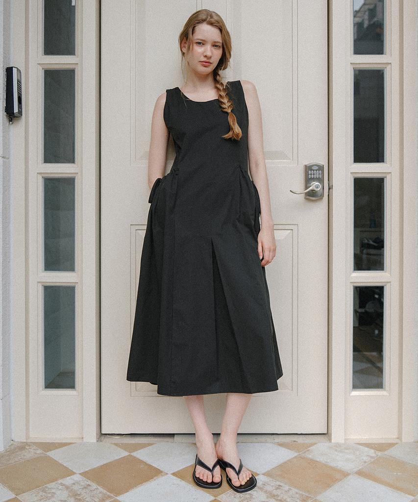 Laminez Pocket String Long Dress - Black