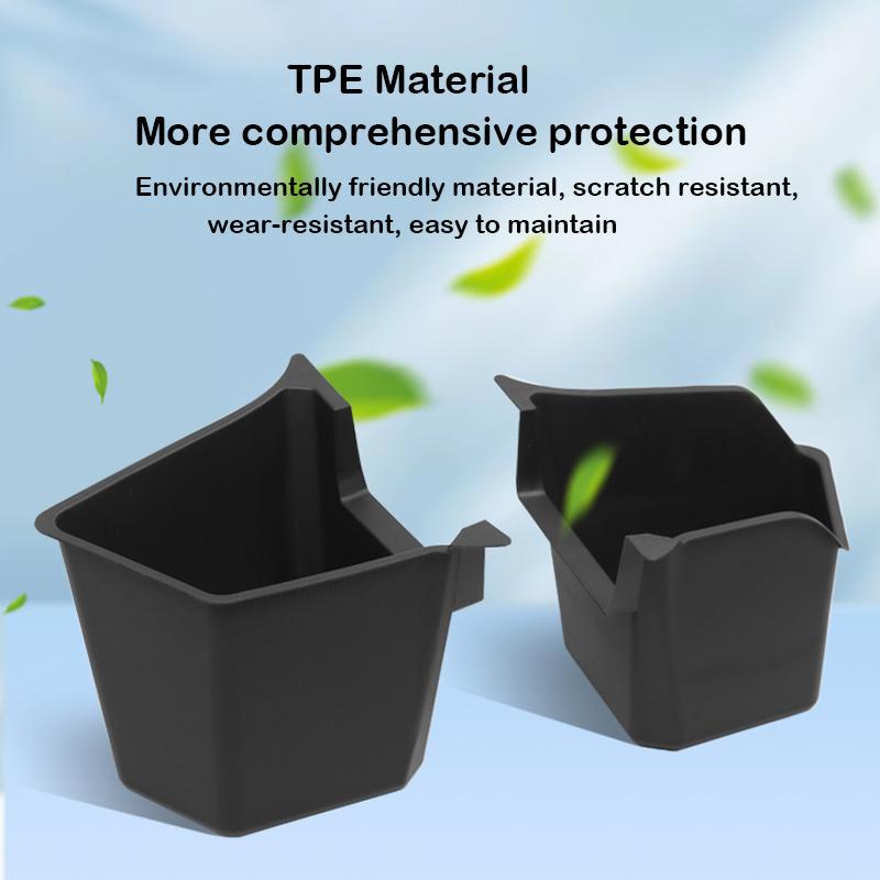 For Tesla Model Y Juniper 2026 Rear Trunk Side Storage Box Cargo Organizer TPE Bin Box Flocking Mat Partition Board Accessories