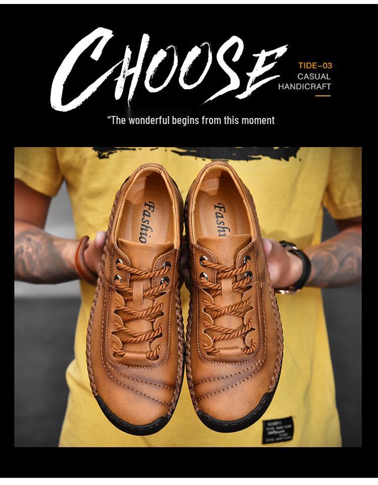Cross-Border Plus Size Men's Breathable Leather Sports Casual Shoes