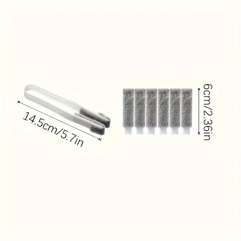 1 Set Shutter Dust Collector Clip-on Cleaning Brush, air conditioner vent slit cleaning tool, reusable dust brush with 6 replaceable heads