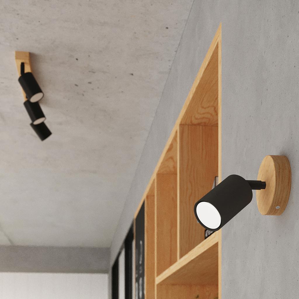Reflektor Verdo 2 Gu10 Czarny  Wood Sollux Sl.1291
