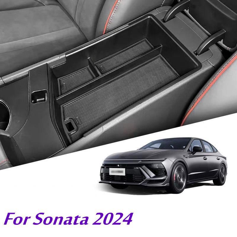Pro Hyundai Sonata DN8 2024 2025 Příslušenství ABS Černá Středová Konzole Podloketka Úložný Box Podnos do Auta Organizéry Uklízení