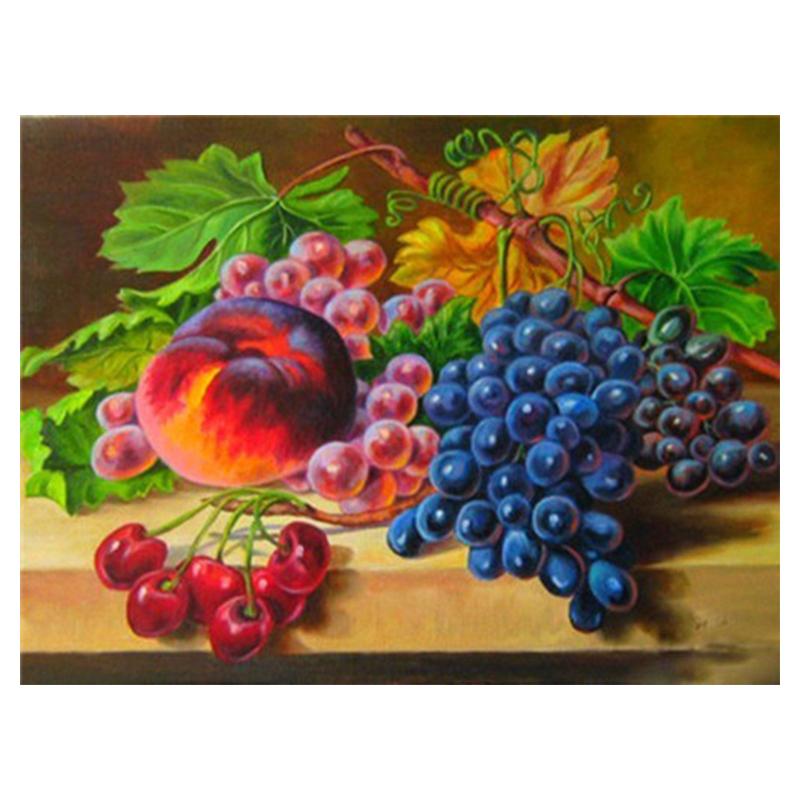 5D Diy Diamond Painting Fruit Set Kit Full Drill Round Diamond Embroidery Mosaic Picture of Rhinestones Home Decoration
