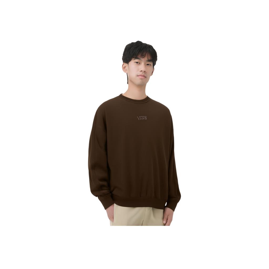 Vans Crew Neck Logo Long Sleeve Sweatshirt Men sweatshirt Brown VN000GBW3N1