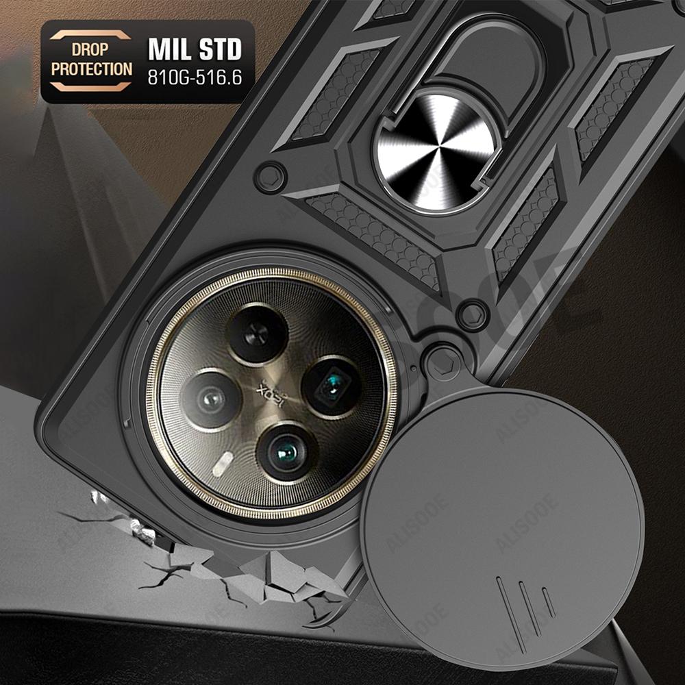 Funda for Realme 12 Pro Plus 5G Case Armor Slide Camera Ring Stand Protection Cover for Realme 12 Pro Case Capa