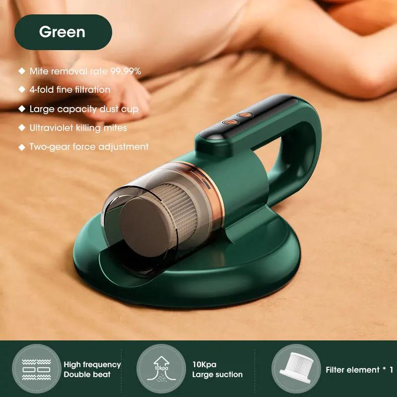 

Беспроводной портативный пылесос для удаления клещей Беспроводной анти-удалитель Беспроводные контроллеры для удаления пылевых клещей Пылесос для подушек зелёный