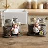 Jijijing Salt And Pepper Shakers Set, Decorative Resin Chef Statue Spice Organizer, Glass Seasoning Holder for Kitchen Dining Centerpiece