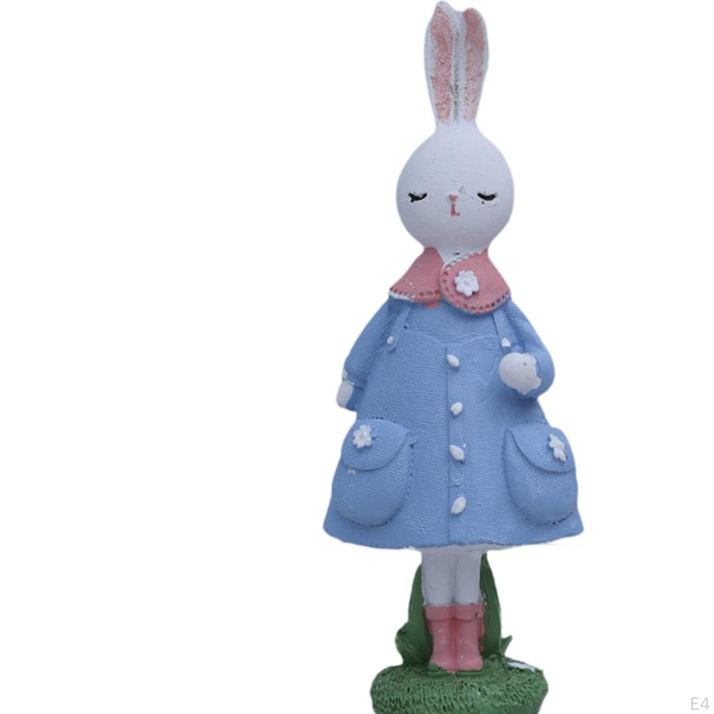 Easter Bunny Figurine Sculpture Decorative Fine Workmanship Decoration Desktop Ornament for