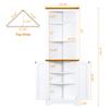 US Corner Cabinet Tall Corner Bathroom Storage Cabinet With 2 Doors And 3 Shelves Modern Pantry Cabinet Space Saver For Kitchen