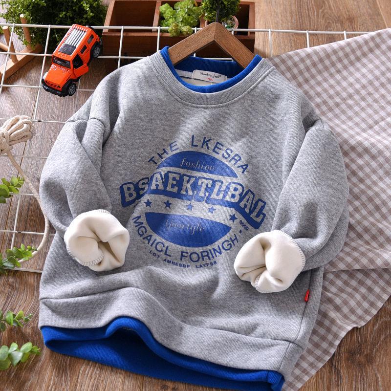 

Осенне-зимние толстовки для мальчиков из бархата, детские утепленные толстовки с капюшоном, детский утепленный спортивный костюм, повседневный топ для подростков 170cm серый