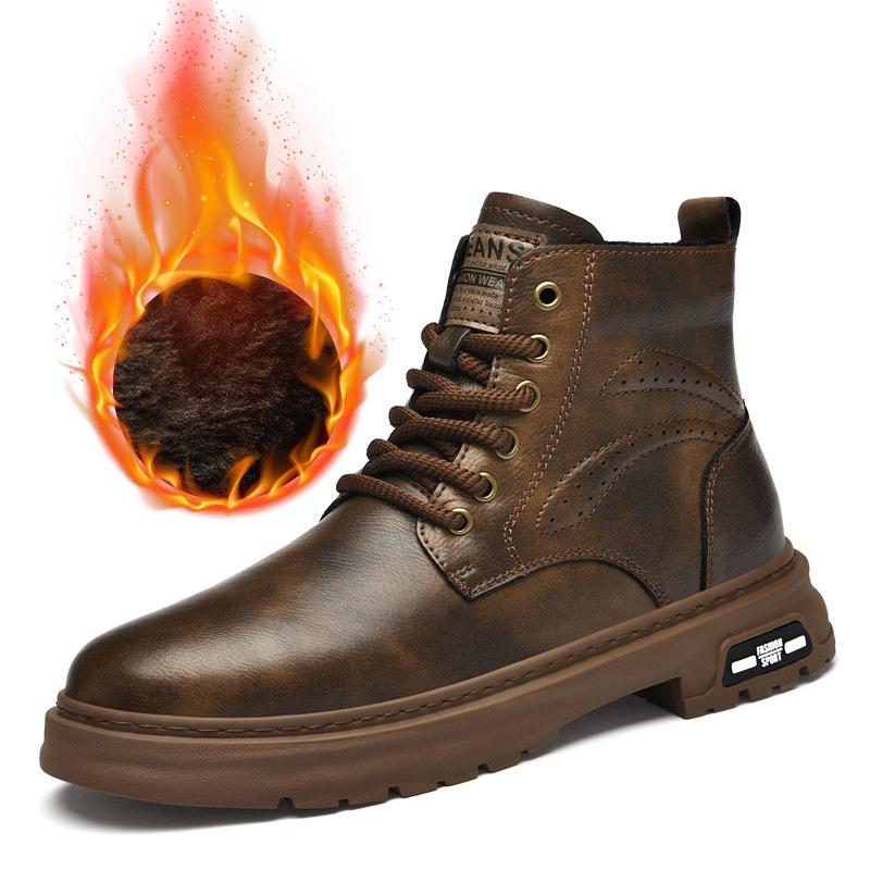 

Мужские ботинки Мартин осенние высокие дышащие повседневные модные универсальные ретро кожаные ботинки рабочие короткие ботинки мужские 45