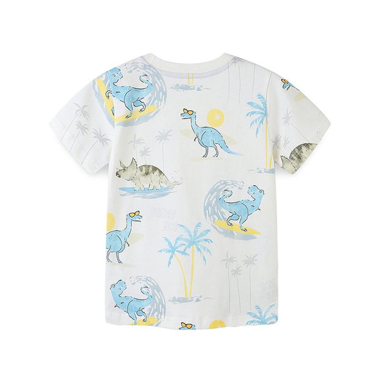 Summer boys short sleeve T-shirt boys cartoon animal print casual top baby cotton base shirt