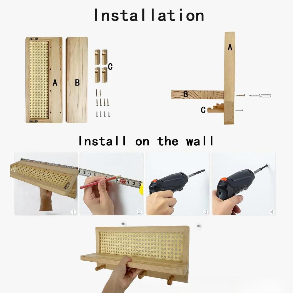 Space Saving Wood Key Hook Solid Wood Wooden Wall Shelf Door Back Clothes Hook  Housewarming Gift