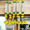 Handmade Artificial Jasmine Gajra Marigold Garland Tassels & Bells Traditional Decor for Diwali/Wedding/Festivals (Gajra Latkan/2Ft/5pc)