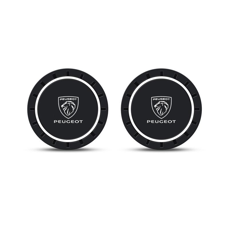

2026 Hot Car Sticker 2Pcs Fashion Car Coaster Anti-Slip Water Cup Drink Mat For Peugeot 407 508 2008 5008 307 308 3008 206 207 2 2PCS белый