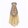 Punk Styles Bead/Rhinestone Epaulets Easy Install Pin Epaulettes with Tassels Metal Chain for Stage Costume Dress Decors