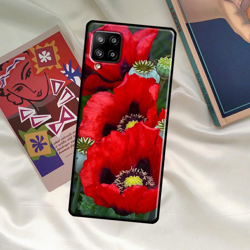 Poppy Flower Bloom Case For Samsung Galaxy A06 A16 A56 A36 A26 A54 A34 A14 A52 A32 A12 A13 A33 A53 A15 A35 A55