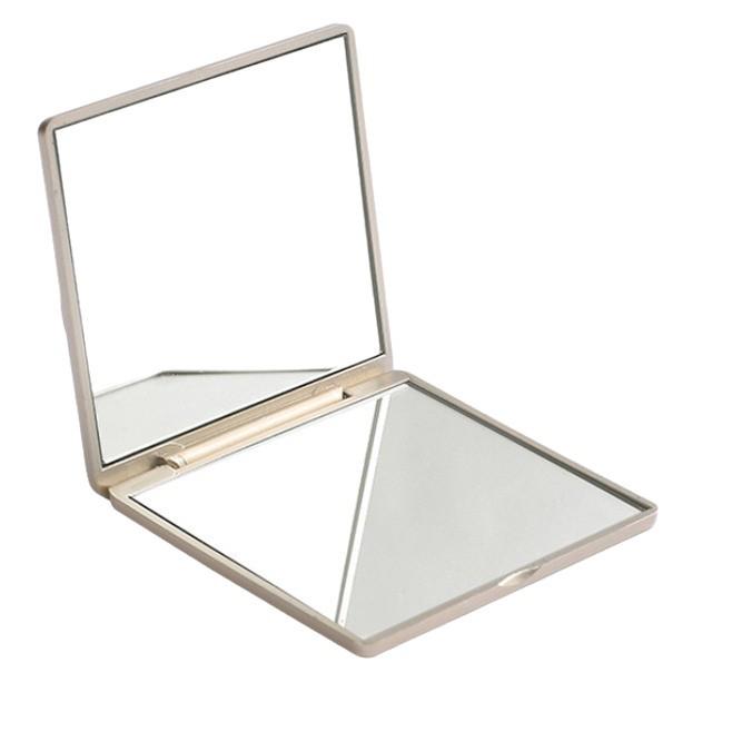 Rose Mini Double-Sided Square Makeup Mirror: Portable, Folding, Magnifying