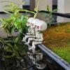 Funny Small Skeleton Fishing Sitter Resin Statues Ornaments for Home Garden Decor