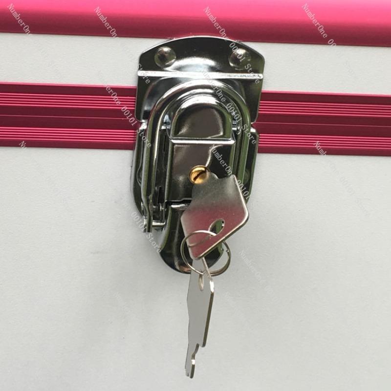 Large steel-reinforced cosmetic case with aluminum alloy frame,double-layer portable toolbox for foot bath tools