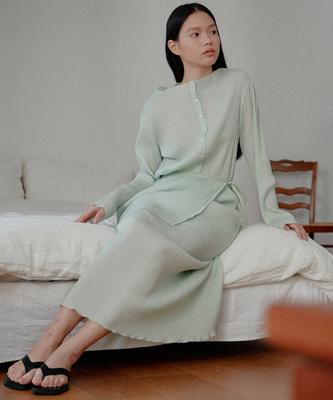 Oeoseoul Pleated Maxi Skirt [Mint]