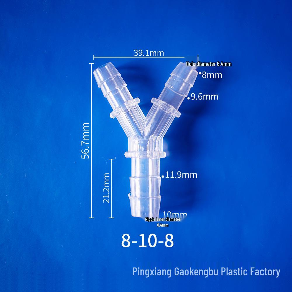 Transparenter Y-förmiger Kunststoff-T-Adapter für universelle Wasserleitungen