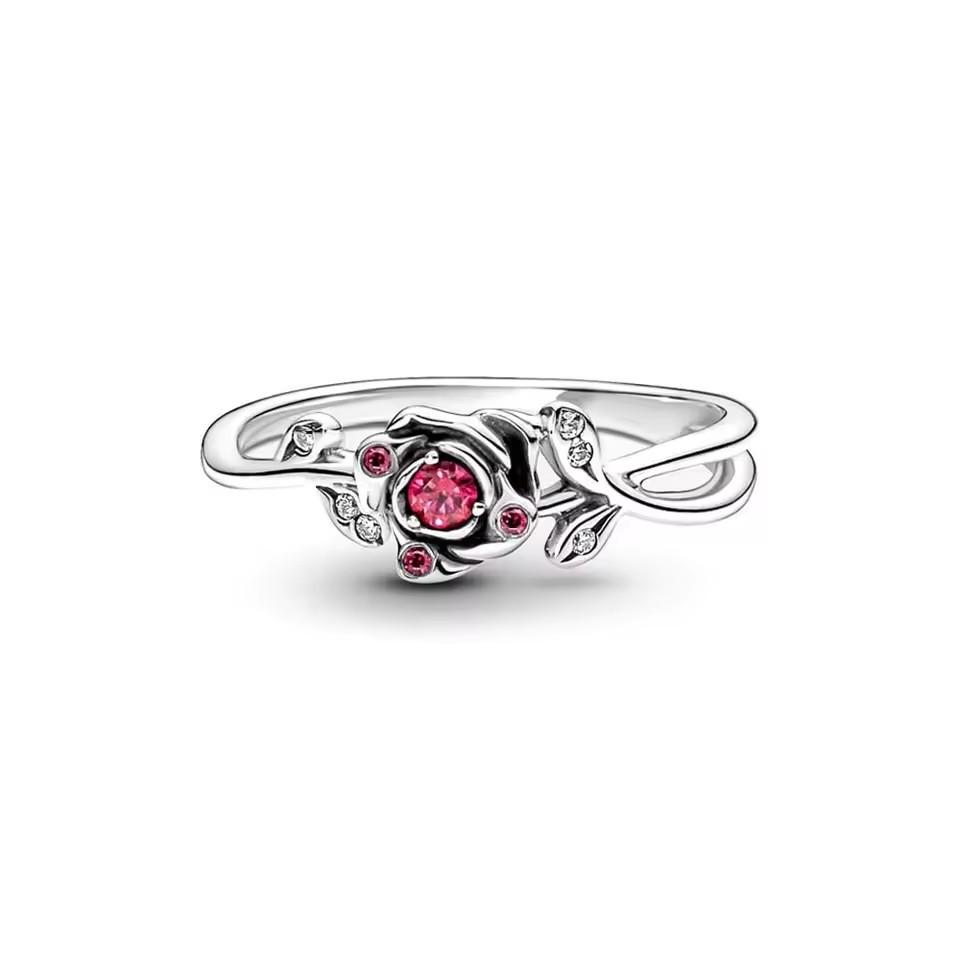 Anelli Serie Principesse 925 originali Jasmine Ariel Biancaneve Fiocco Tiana Tiara Anello Scintillante Gioielli da Donna Regalo Fai da Te Più Recente