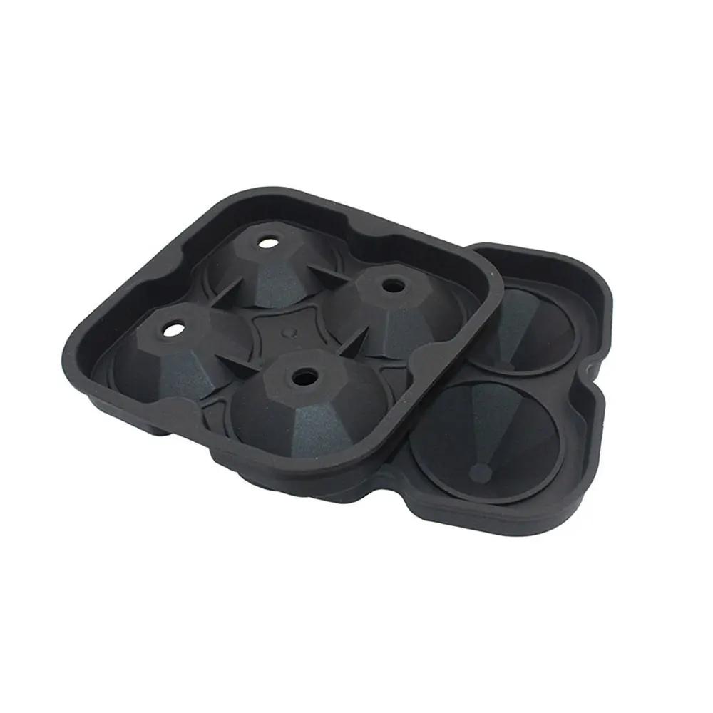 4holes Silicone Ice Mold Silicone Diamond Ice Tray Ice Cream Maker Mould Fruit Cube Mold Ice Cube Tray Mold