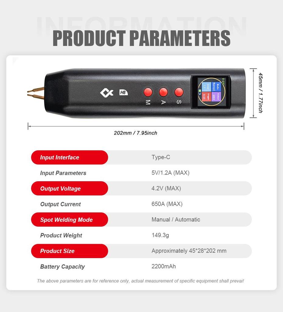 Handheld Spot Welder DIY Color Screen Manual/Automatic Dual-mode Spot Welding Machine For 18650 Battery Nickel Strip Welding