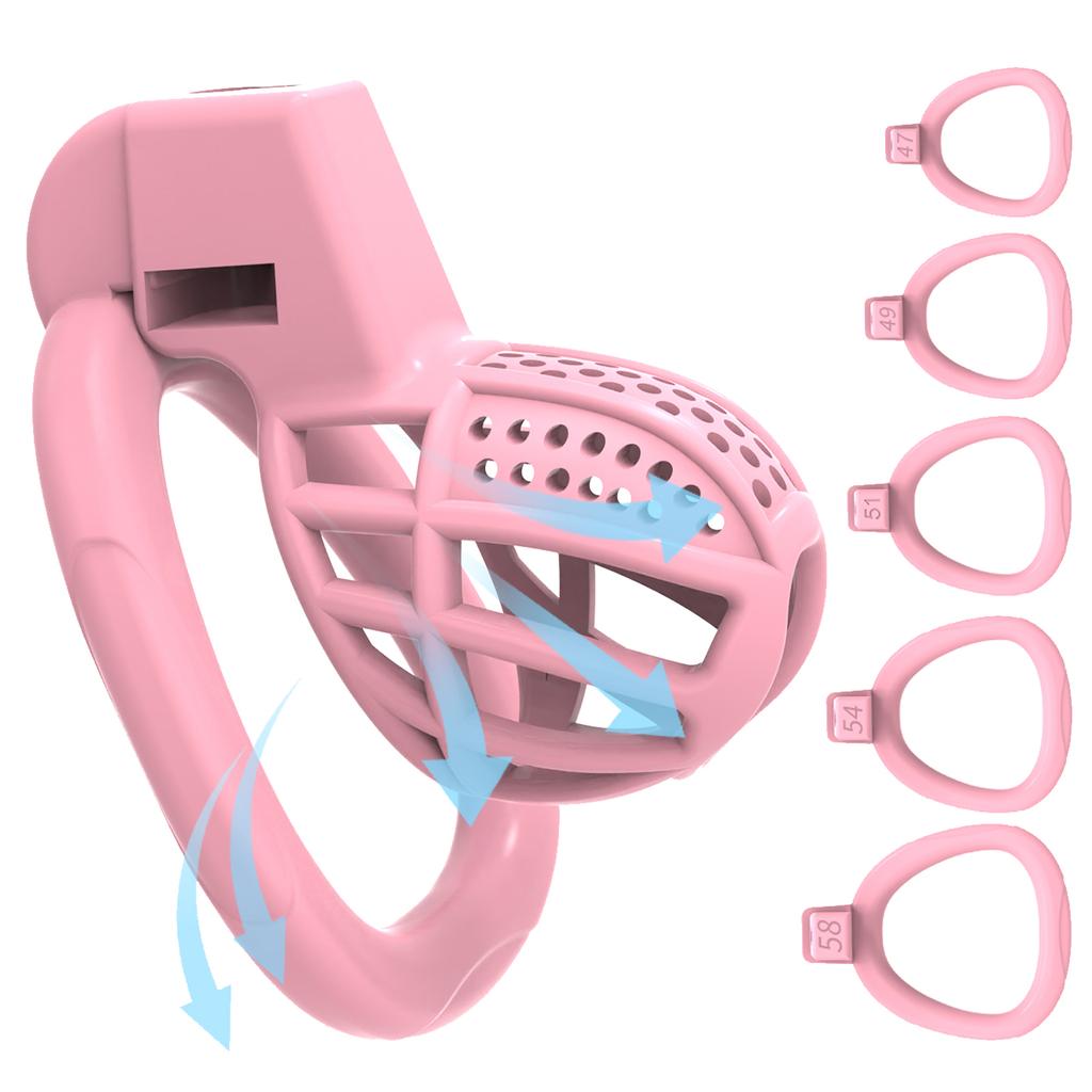 Black Leather Male Chastity Belt - Adjustable Strap-On Pants with Lock for Silicone Cock Cage