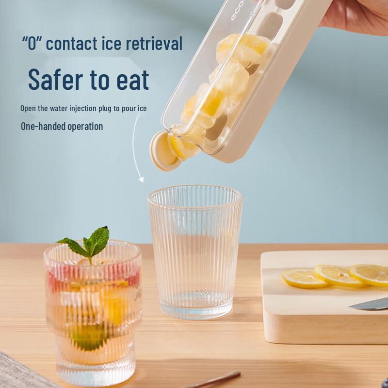 Press-Type Ice Cube Tray with Lid