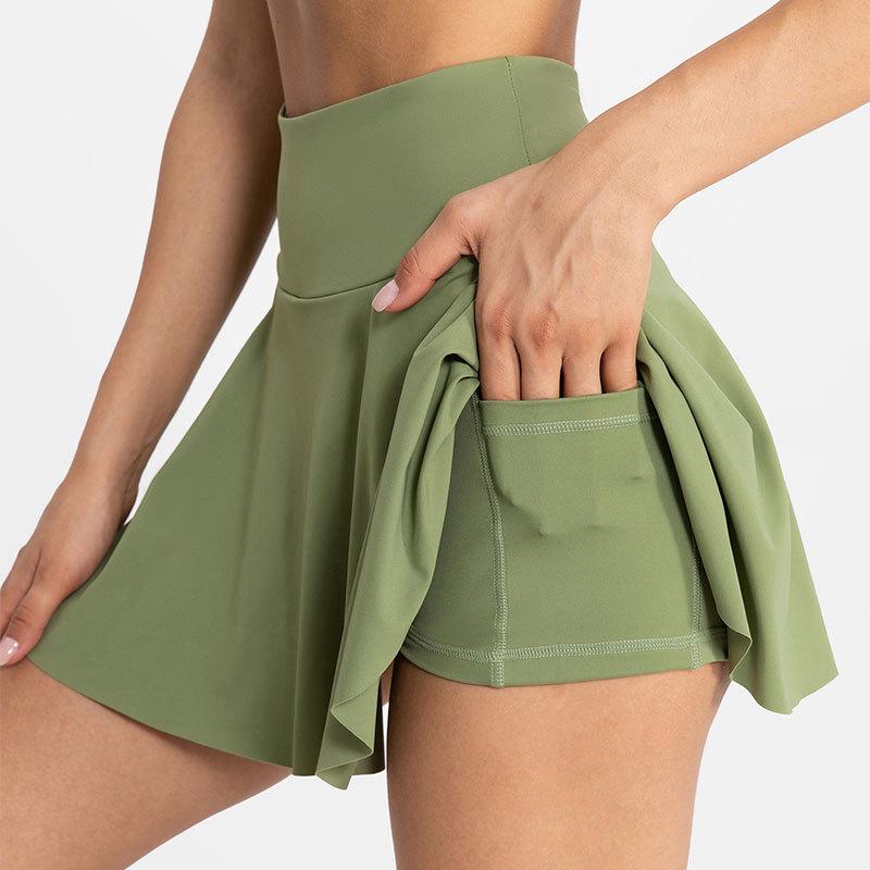 High-Waisted Quick-Dry Skort with Pocket for Yoga, Running & Tennis