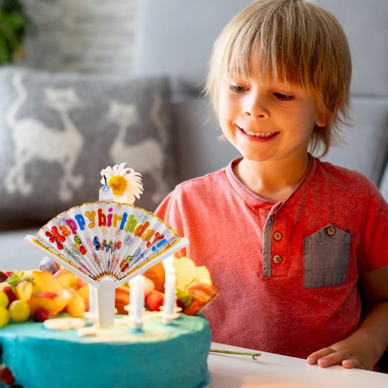 New Birthday Candle With Joker Fan Banner Funny Wishing Candle Birthday Cake Candle Decor Clown Pattern Candles Surprise Candles