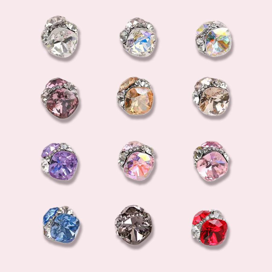 Luxury Square Manicure Accessories with Handmade Stacked Rhinestones - Super Shiny Crystal Nail Art