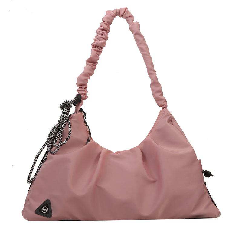 Niche Design Pleated Women's Bag Large Capacity Simple Versatile Sports Messenger Bag Trendy Fashion Leisure Travel Shoulder Bag