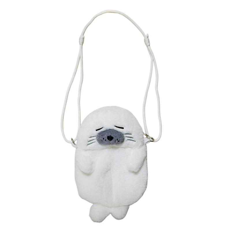 1 Borsa a Tracolla Nuova Carina Cartone Animato Foca Peluche Borsa a Spalla Ragazza Borsa a Tracolla a Catena Borsa Bambola di Peluche