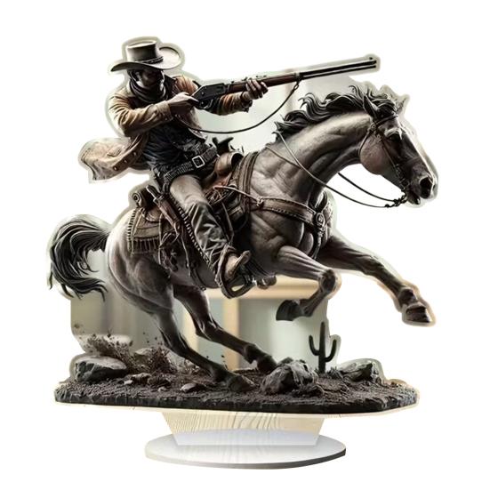 Acrylic Horse Sign Tabletop Decoration 2D Flat Desktop Ornament for Home Office Living Room Shelf Fireplace