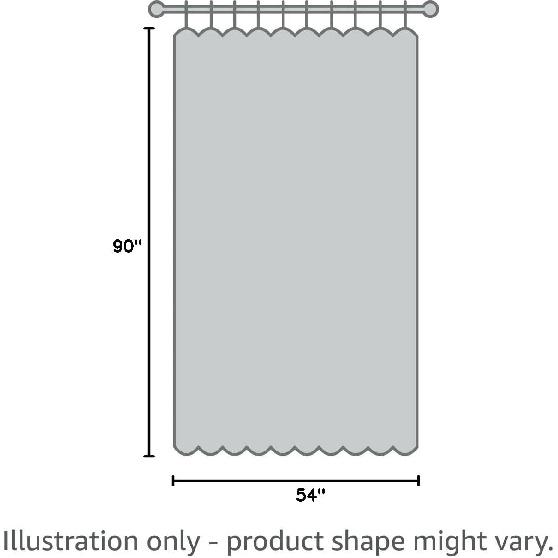 GOHD Harmony Horizon. Jacquard Farmhouse Window Curtain Panel Drape with Attached Fancy Valance. 2pcs Set. Each pc 54" Wide x 90" Drop with 18"